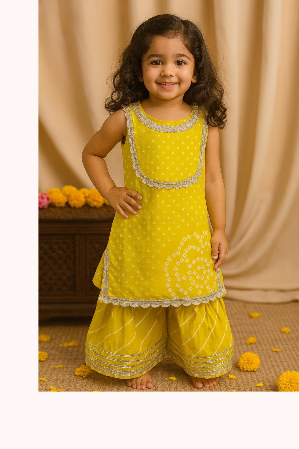 SLEEVELESS PUNJABI KURTI AND SHARARA WITH DUPATTA