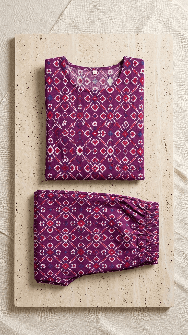 Women's Violet Patola Cotton Lounge Set