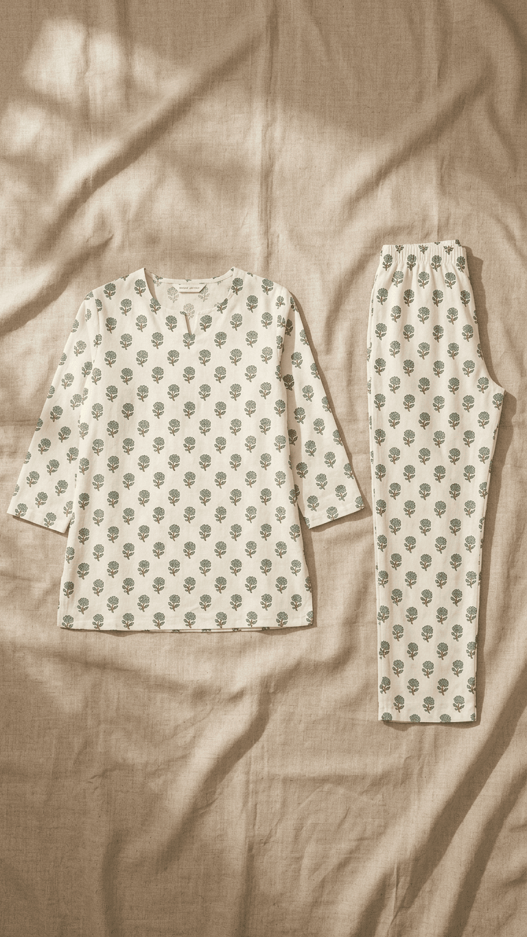Women's Ivory Boota Cotton Lounge Set