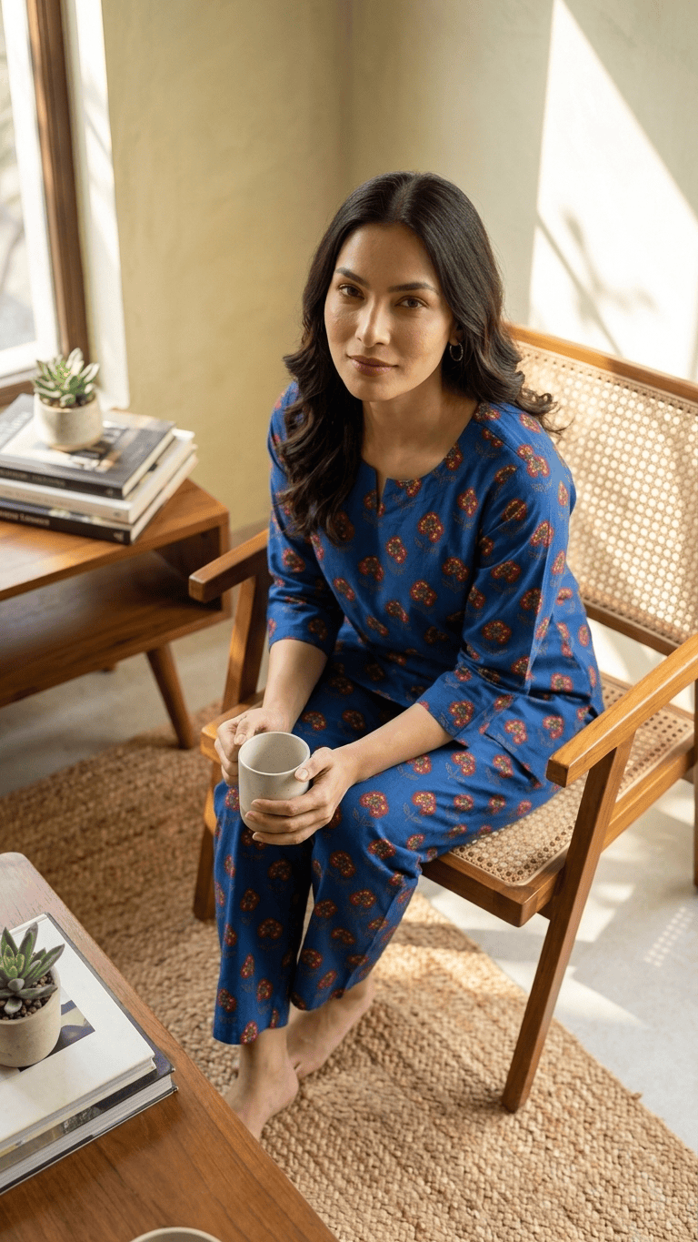 Women's Indigo Blue Boota Cotton Lounge Set