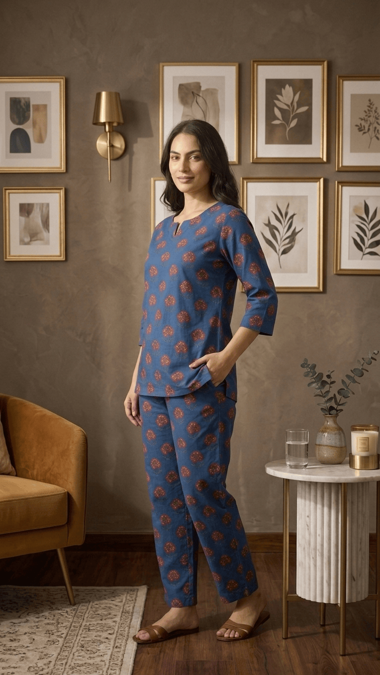 Women's Indigo Blue Boota Cotton Lounge Set