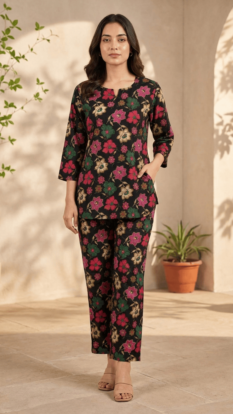 Women's Onyx Meadow Cotton Lounge Set