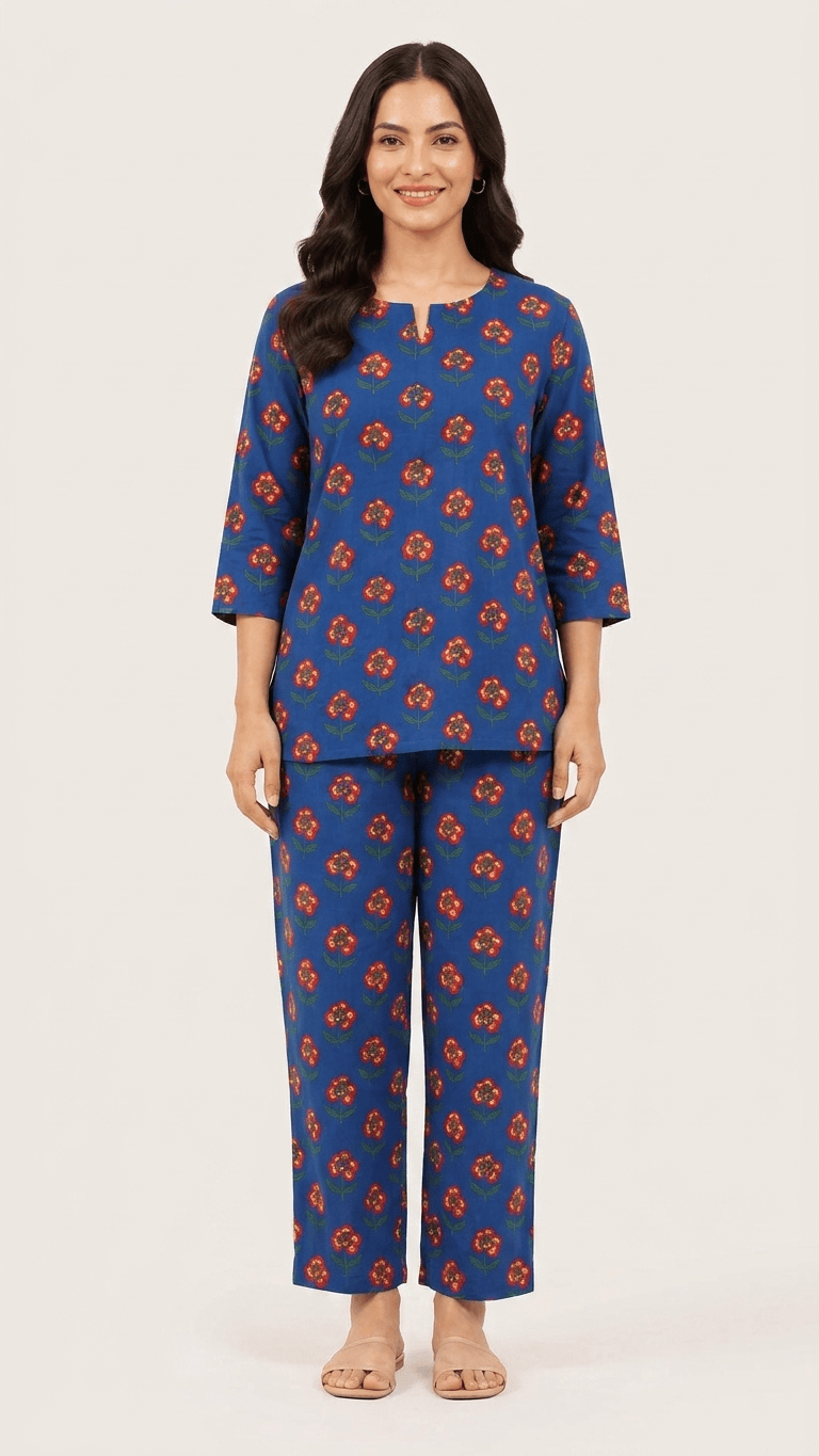 Women's Indigo Blue Boota Cotton Lounge Set