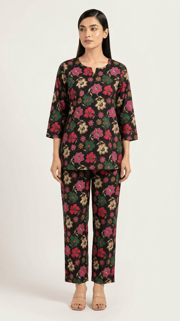 Women's Onyx Meadow Cotton Lounge Set