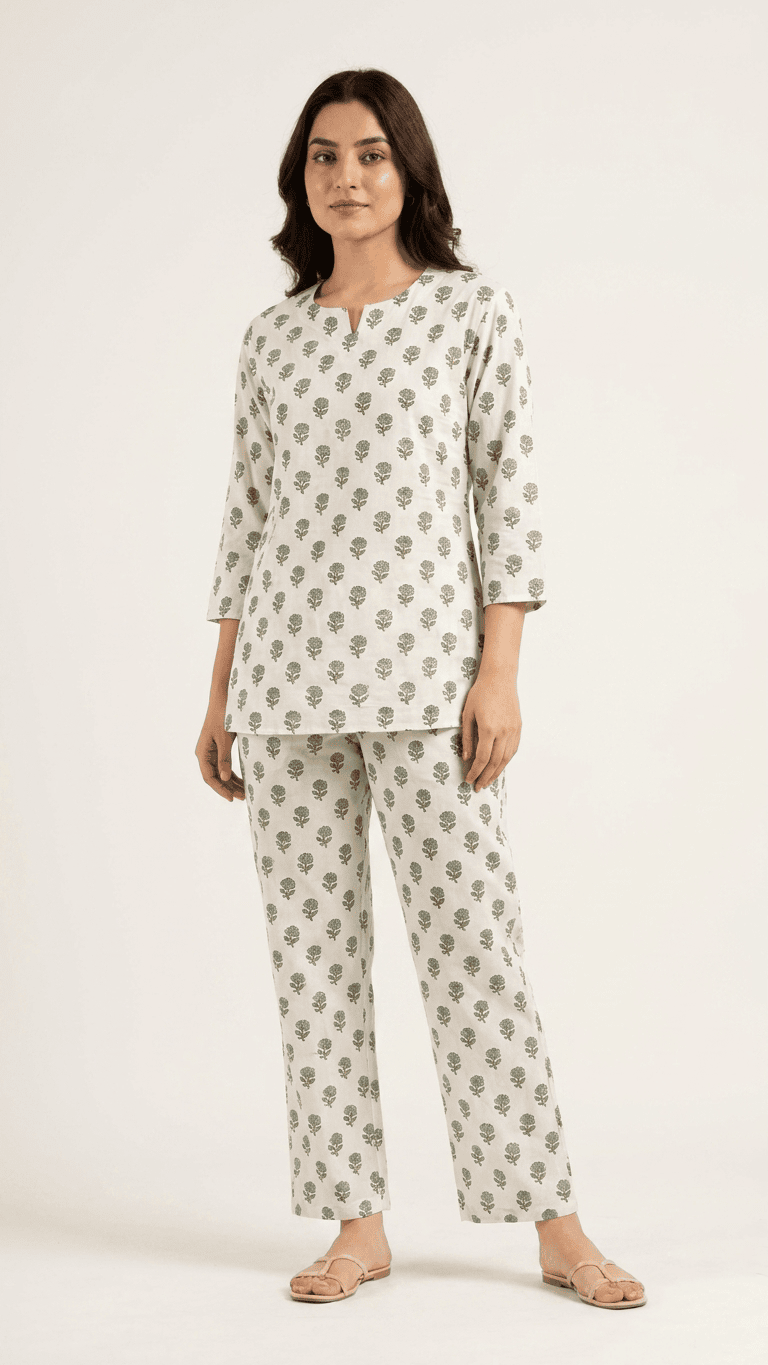 Women's Ivory Boota Cotton Lounge Set