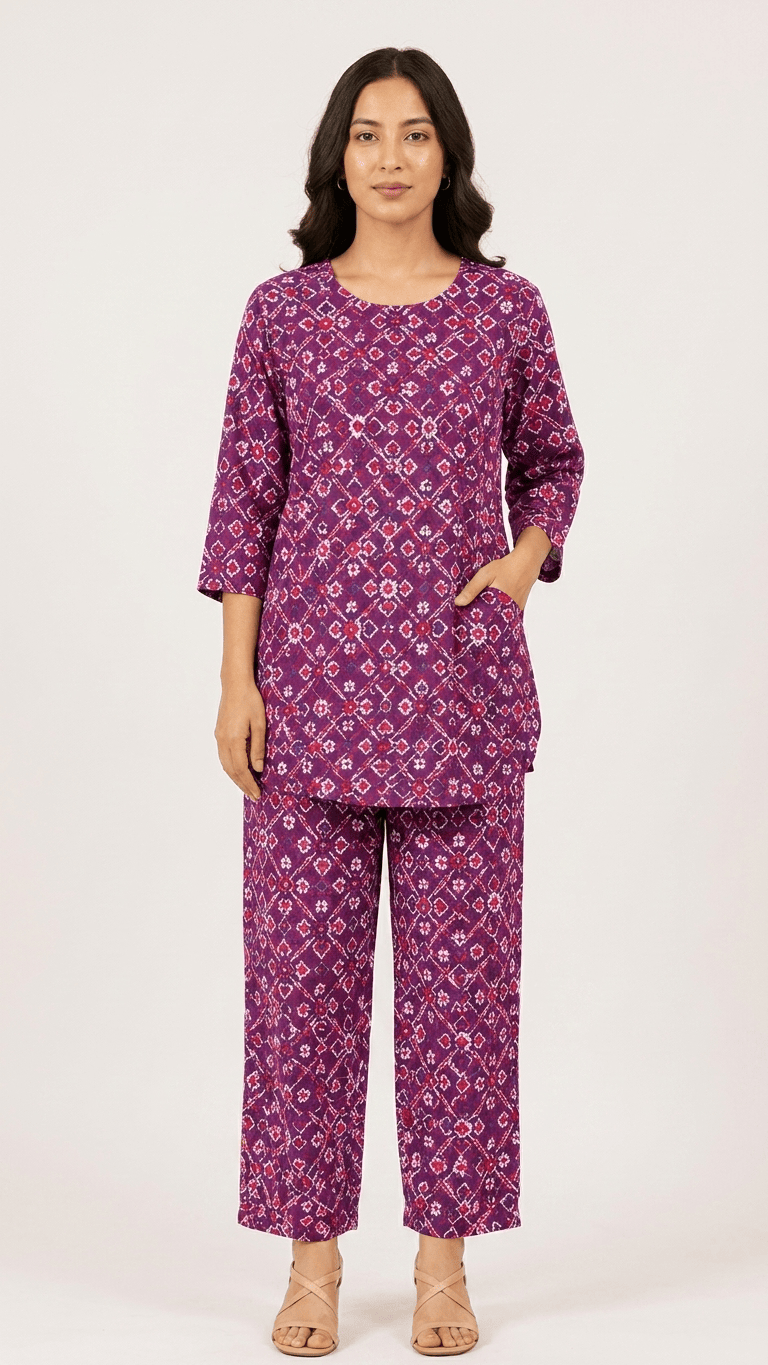 Women's Violet Patola Cotton Lounge Set