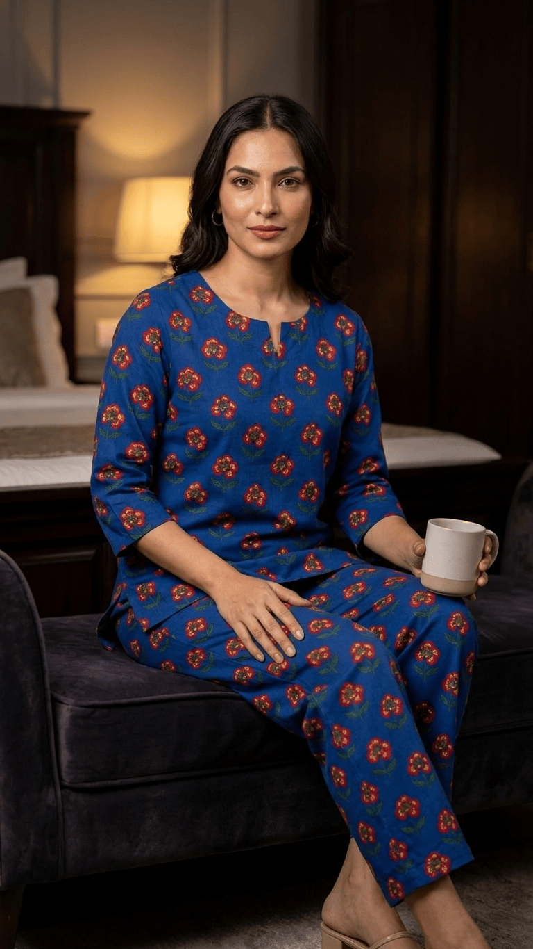 Women's Indigo Blue Boota Cotton Lounge Set