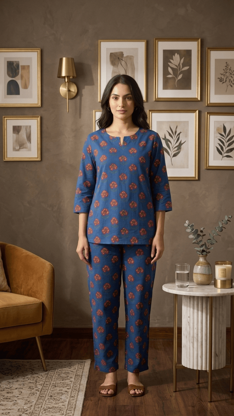 Women's Indigo Blue Boota Cotton Lounge Set
